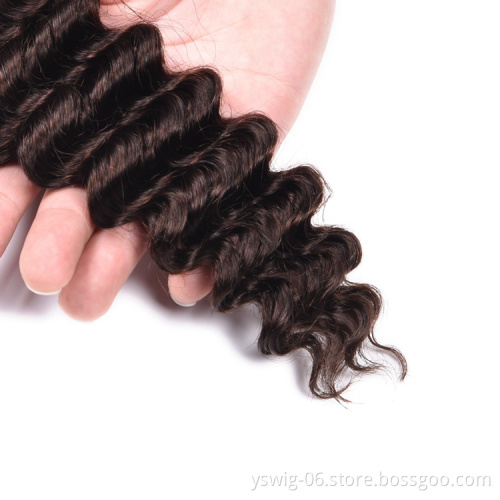 Wholesale Deep Wave Wholesale Virgin Hair Vendors Raw Remy Weave Human Hair Bundles With Closure Cuticle Aligned Virgin Hair